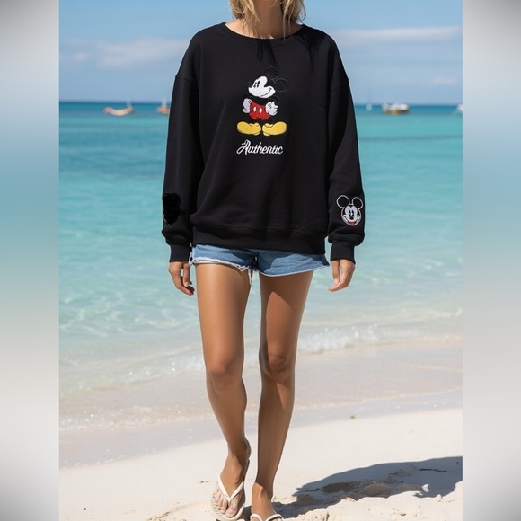 Disney Tops - Disney Authentic Black Mickey Mouse Sweater Sweatshirt 2X
